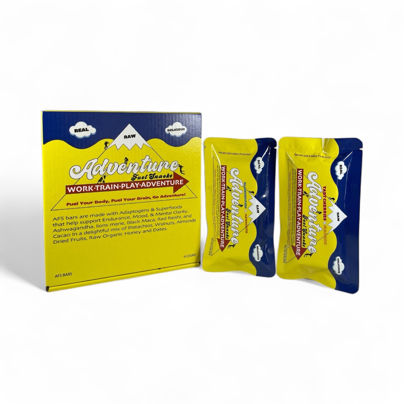 Adventure Fuel Snacks 6-count box with Tart Cherries and Blueberries bars